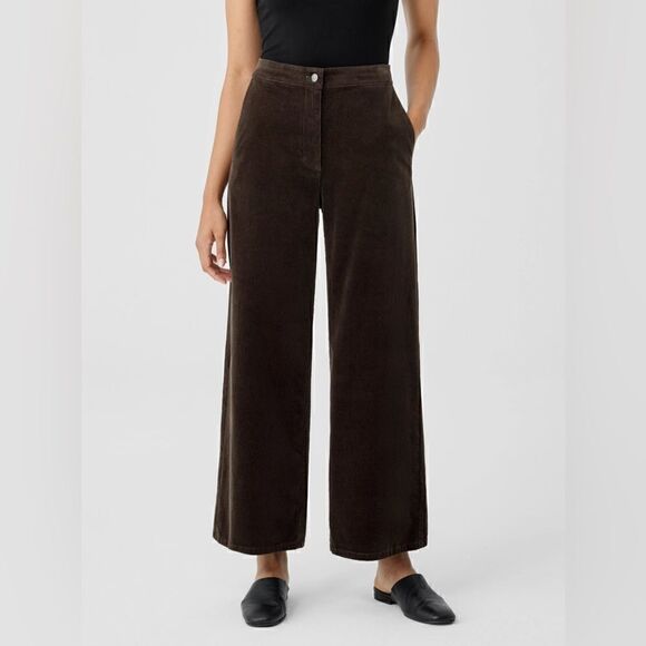 Organic Cotton Stretch Corduroy Wide-Leg Pant Eileen Fisher - Picture 3 of 6